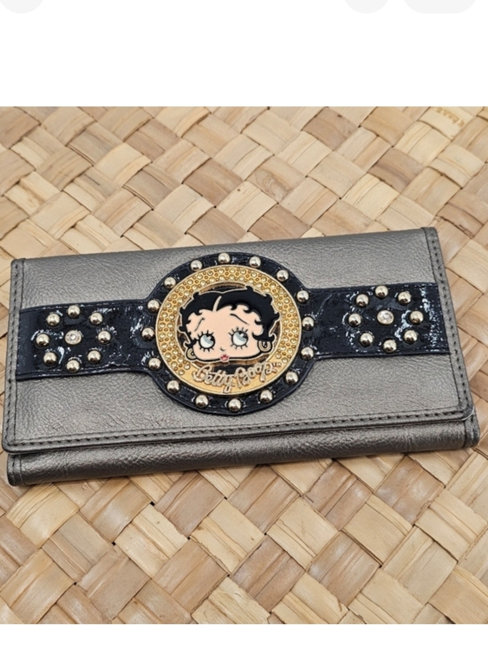 Betty Boop Metallic Wallet Studded Detail